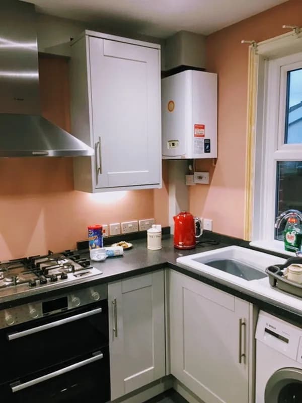 Refitted kitchen with fresh paintwork and units